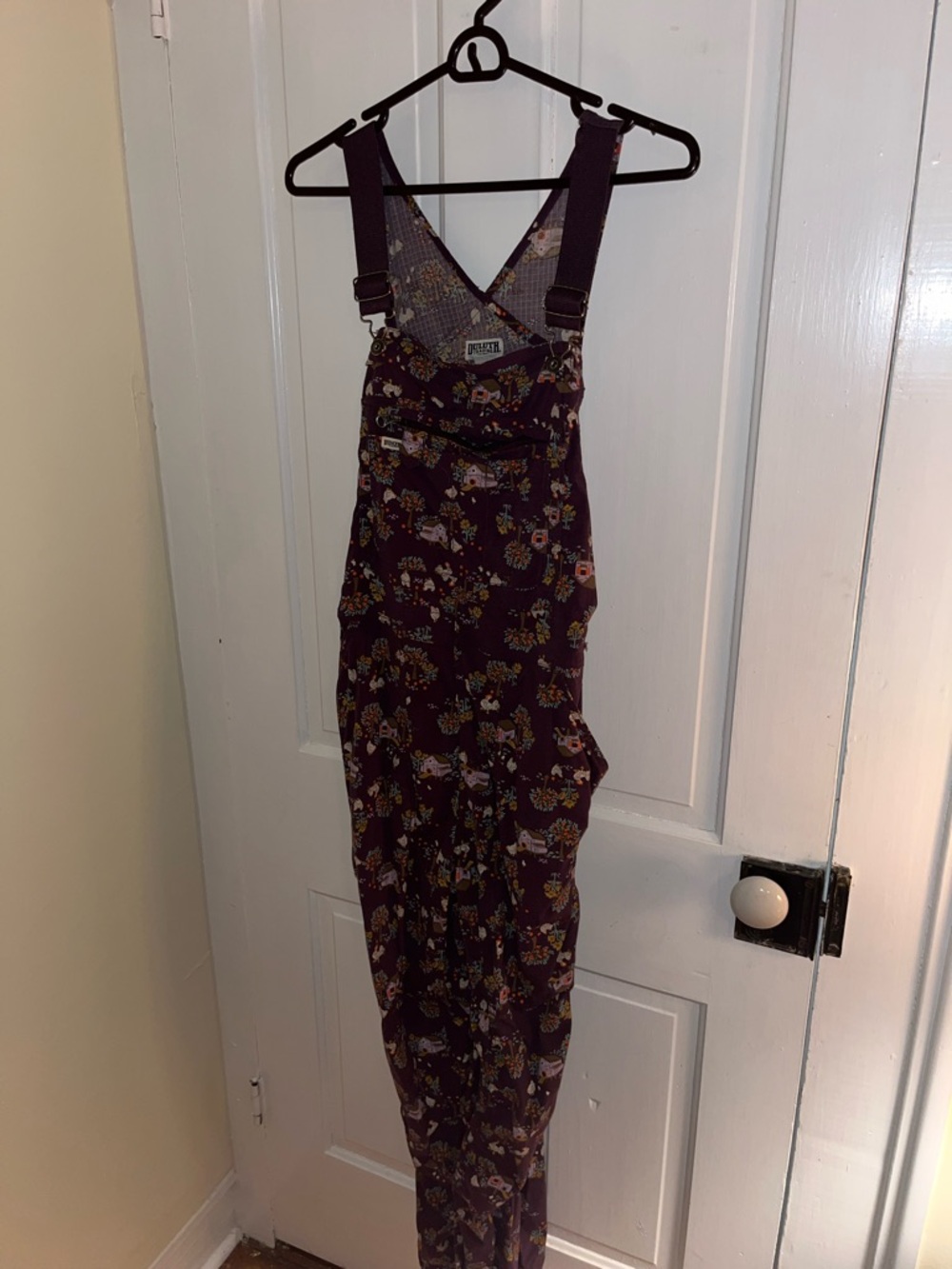 Duluth Trading Co  purple chicken  Women's Overalls Jumpsuit medium x 29